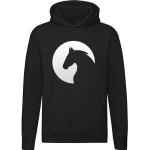 Paard logo Hoodie - dieren - horse - manege - paardrijden - pony - unisex - trui - sweater - capuchon