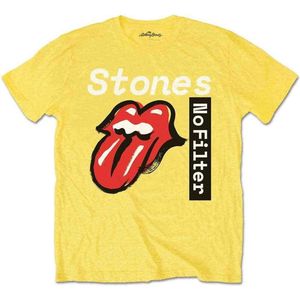 The Rolling Stones - No Filter Text Heren T-shirt - L - Geel