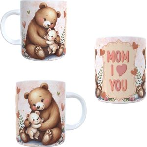Koffie beker - thee mok - Mom I love you - bear - lief beertjes