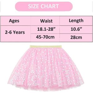 Meisjes Tule Rok met Pailletten - 3-laagse Dansrok voor Kinderen 2-6 jaar