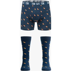 Ton Sur Ton - Cadeau voor Man - Origineel Mannen Cadeau - Cadeau Mannen Verjaardag - Grappige Sokken - Boxershort Heren - Viennoiserie S/41-46- Sokken en Onderbroek -