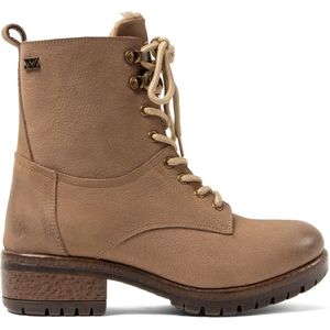 Lazamani - Kia Dames Veterboots Leer Taupe - Maat 37
