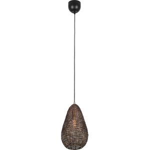 TRIO ZIVA - Hanglamp - Oud messing - excl. 1x E27 4 W - Plafondbevestiging - In hoogte verstelbaar