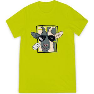 T Shirt Jongens - T Shirt Meisjes - Grappige Cartoon Geit Bleh - Licht Groen - Maat 128