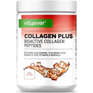 Collageen Plus - 500 g poeder met MSM, glucosamine HCL, hyaluronzuur, wierookextract - 100% bioactieve collageenhydrolysaatpeptiden - collageen type 1, 2 & 3 - Cola smaak