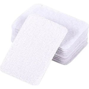 FSW-Products - 5 Paar - Zelfklevend dubbelzijdig klittenband - 6 x 4 cm - Wit - Rechthoek - Zelfklevend klittenband - Anti curling tapijt - Tapijttape - Tape voor deurmat