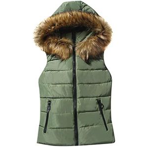 Dames Mouwloos Vest met Capuchon - Lichtgewicht Wintermode in Effen Kleur
