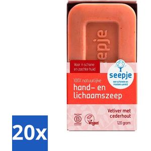 Seepje - Handzeep - Duurzaam & Milieuvriendelijk - Vetiver met Cederhout - 120 gr - Bulkverpakking - 20 stuks