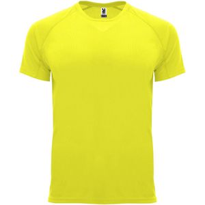 Fluorescent Geel 2 Pack Kinder unisex sportshirt korte mouwen Bahrain merk Roly 4 jaar 98-104