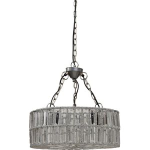 PTMD Suze transparante hanglamp maat in cm: 60 x 4 x 60 - Zilver