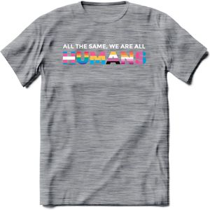 All The Same | Pride T-Shirt | Grappig LHBTIQ+ / LGBTQ / Gay / Homo / Lesbi Cadeau Shirt | Dames - Heren - Unisex | Tshirt Kleding Kado | - Donker Grijs - Gemaleerd - XL