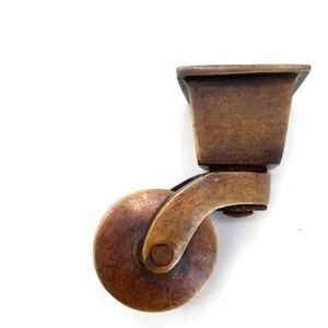 Meubelwiel Brons Antiek vierkante sok 25mm