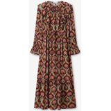 Sissy-Boy - Maxi Jurk - Donkerrood - Palm Print