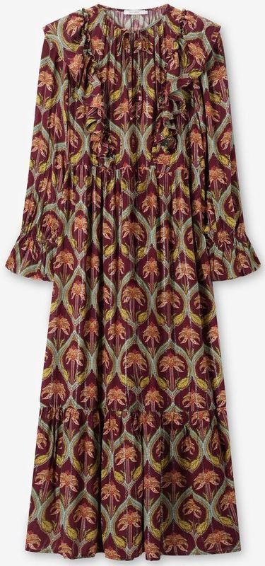 Sissy-Boy - Maxi Jurk - Donkerrood - Palm Print