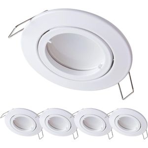 LED inbouwspots rond wit mat 5 W warm wit dimbaar - GU10 module draaibaar - Ø 68 mm gatmaat - inbouwspot plafondspot warm wit