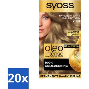 20 x SYOSS - Oleo Intense 7-10 - Haarverf - Permanente Haarkleuring - Natuurlijk blond - Langdurige Kleur - Natuurlijk Blond - Haarverf - Permanente Haarkleuring - Ammoniakvrije Haarverf - Grijsdekking