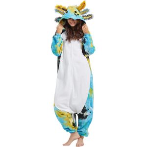 Uniseks Axolotl Onesie voor Volwassenen - Warme Pyjama en Cosplay Kostuum