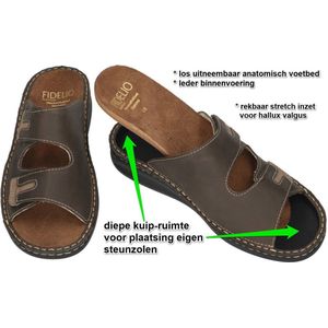 Fidelio Hallux -Heren - bruin donker - pantoffels & slippers - maat 45