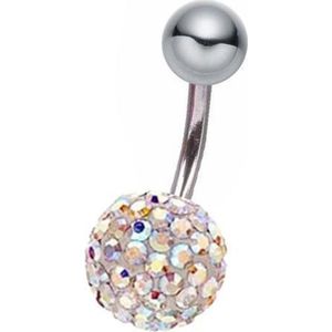 Fako Bijoux® - Navelpiercing - Disco Dots - Wit MC