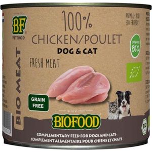 Biofood Organic - Biologisch Hondenvoer Natvoer - 100% Verse Kip - 200 gr NL-BIO-01