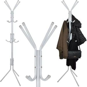 Ruhhy Stevige Staande Hanger met 12 Haken 170cm - Wit