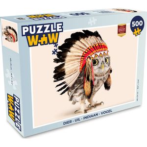Puzzel Dier - Uil - Indiaan - Vogel - Legpuzzel - Puzzel 500 stukjes