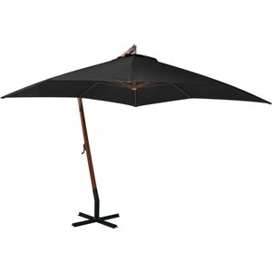 vidaXL-Zweefparasol-met-paal-3x3-m-massief-vurenhout-zwart