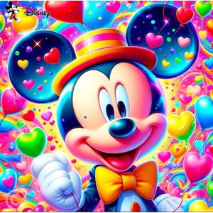 Diamond painting Mickey Mouse 50x50 vierkante steentjes