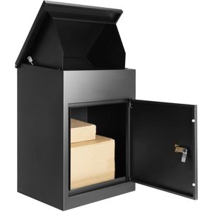 TELEO - Pakketbrievenbus - Zwart - Anti-Diefstal Mailbox - Waterdicht - 39×27×52,2 cm