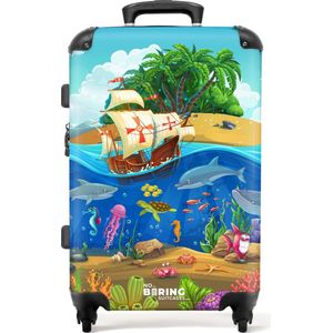 NoBoringSuitcases.com® - Kindertrolley jongens - Reiskoffer kinderen - 20 kg bagage