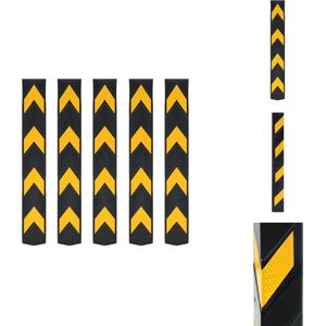 vidaXL Hoekbeschermer - Hoekbeschermers - Hoekbescherming - Hoekbeschermingen - Hoekbeschermers reflecterend 80 cm rubber 5 st