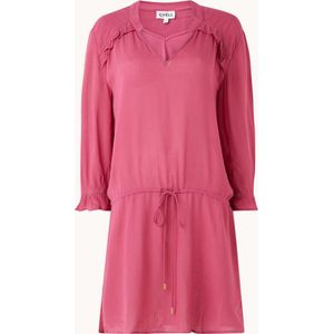Cyell strandjurkje met V-hals en ruches - Serene Solids Fuchsia - Maat S