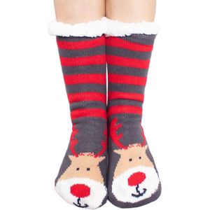 Herfst-/wintersokken - Platte lengte 42 cm - Kerstsokken - Kerstvloersokken - Dikke, warme herfst-/wintersokken - Huissokken - Slaapsokken - Antislipvloersokken - Voeg toe aan de kerstsfeer - Herfst-/winterbenodigdheden