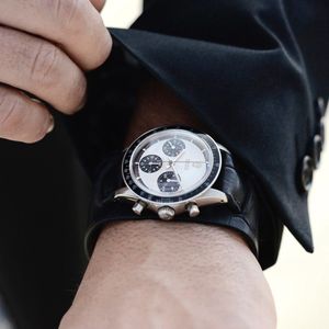 B&S Leren Horlogeband Luxury - Newman Zwart Croco - 20mm