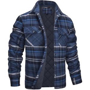 Heren Sherpa Voering Shirt Jas - Plaid Outdoor Flanel Fleece Winter Windjack