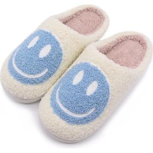 kinder pantoffels - sloffen - smiley pantoffels - meisjes en jongens - blauw maat 30/31