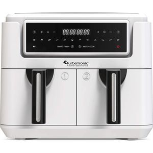 TurboTronic AF118 Dubbele Airfryer XL - Digitale Heteluchtfriteuse - 7,6 Liter - Wit