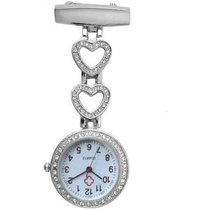 Harten Glinsterend - Verpleegster Horloge - Dames - Zilverkleurig - Ø 2.6