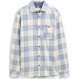 TOM TAILOR - Overhemd - Ecru/Royal Blue/Koningsblauw/Lichtblauw/Antraciet - Geruit - Lange Mouw