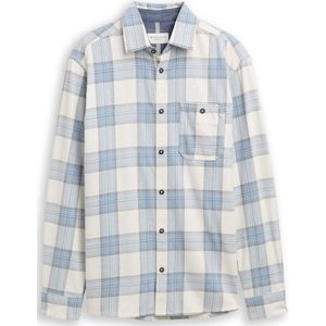TOM TAILOR - Overhemd - Ecru/Royal Blue/Koningsblauw/Lichtblauw/Antraciet - Geruit - Lange Mouw