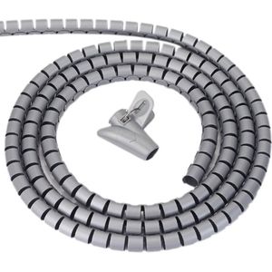 Cable eater kabelslang met rijgtool - 16 mm / 1,5m / grijs