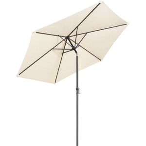 Betaalbare Goederen® Parasol - Grijs - 6hoekig - 270 - parasols - parasol met voet - parasolvoet verrijdbaar - tuin - zomer - zon