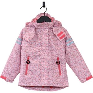 Ducksday - Regenjas Kinderen - Uitneembare Fleece jas - Waterdicht - Ademend - 3 in 1 - Winterjas Meisje - Roze - Lila - Maat 92/98
