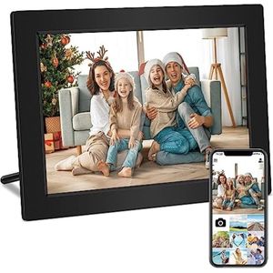 Digitale Fotolijst WiFi, 10 Inch IPS Touchscreen, 32 GB Geheugen, Automatische Rotatie, Muziek/Video/Kalender/Klok, Foto's en Video's via APP Frameo, Cadeau voor Familie(Zwart)