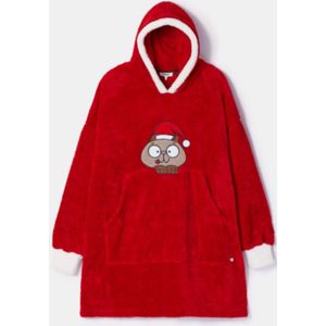Woody, XXL sweater, kerst, rood met kat