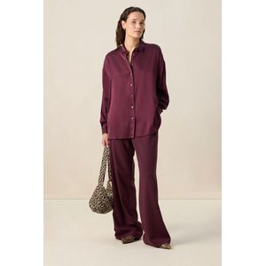 Sissy-Boy - Donkerrode Blouse - Zijde - Lange Mouwen - Loose Fit