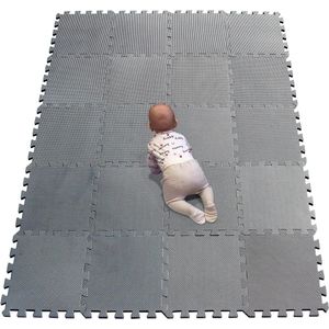 Puzzel-speelmat voor baby en peuters, antislip vloermat van EVA-schuim grijs