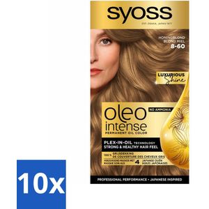 SYOSS - Oleo Intense 8-60 Honing Blond - Haarverf - Zonder Ammoniak - Grijsdekking - Langdurige Kleur - Bulkverpakking - 10 stuks