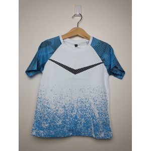 Jongens t-shirt Sem korte mouwen blauw zwart wit 98/104
