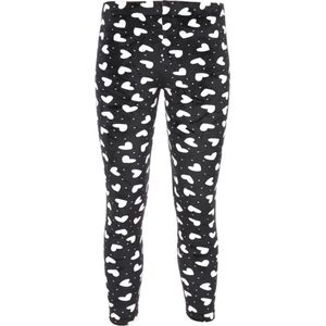 Velours meisjes legging met hartjes - zwart- korting- sale 134-140